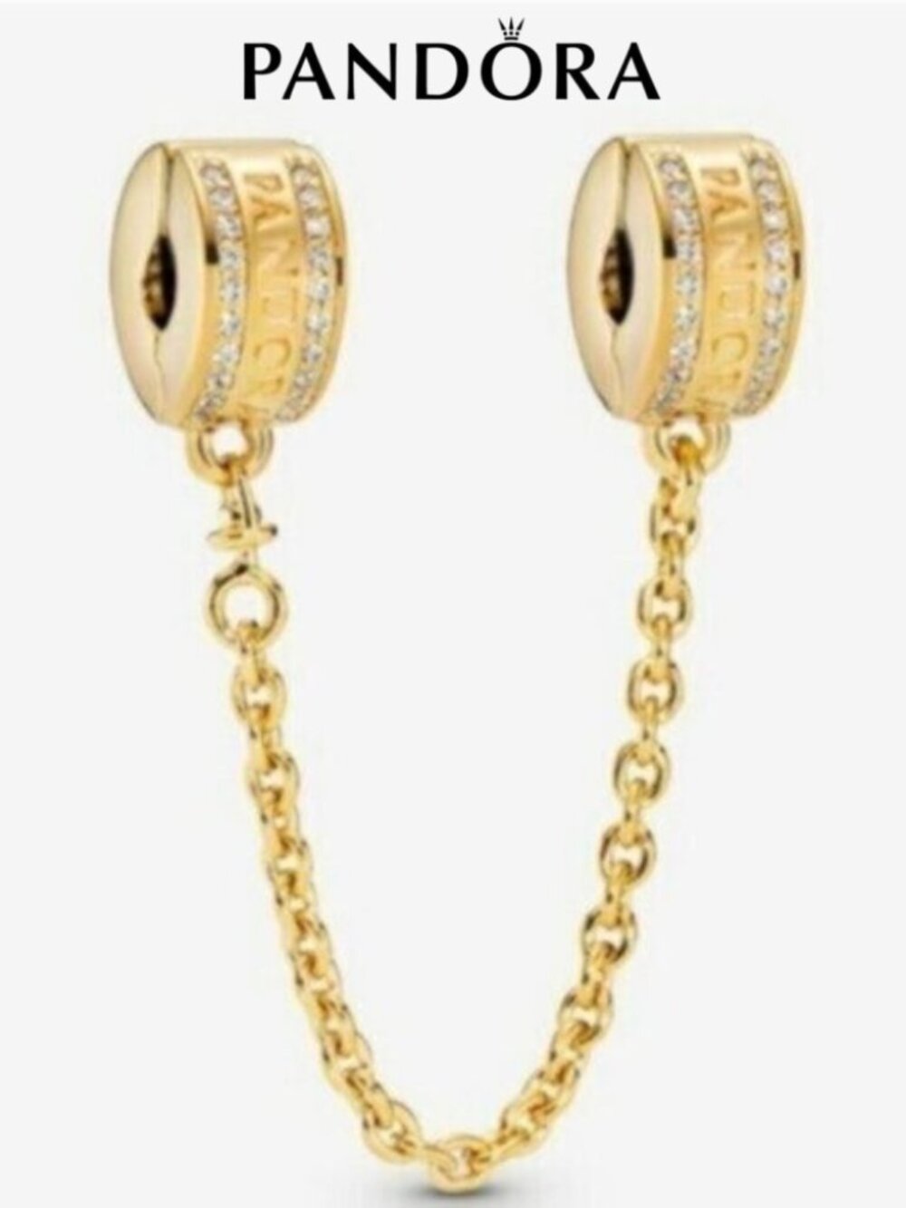 NEW Pandora Safety Chain Clip Bracelet Charm